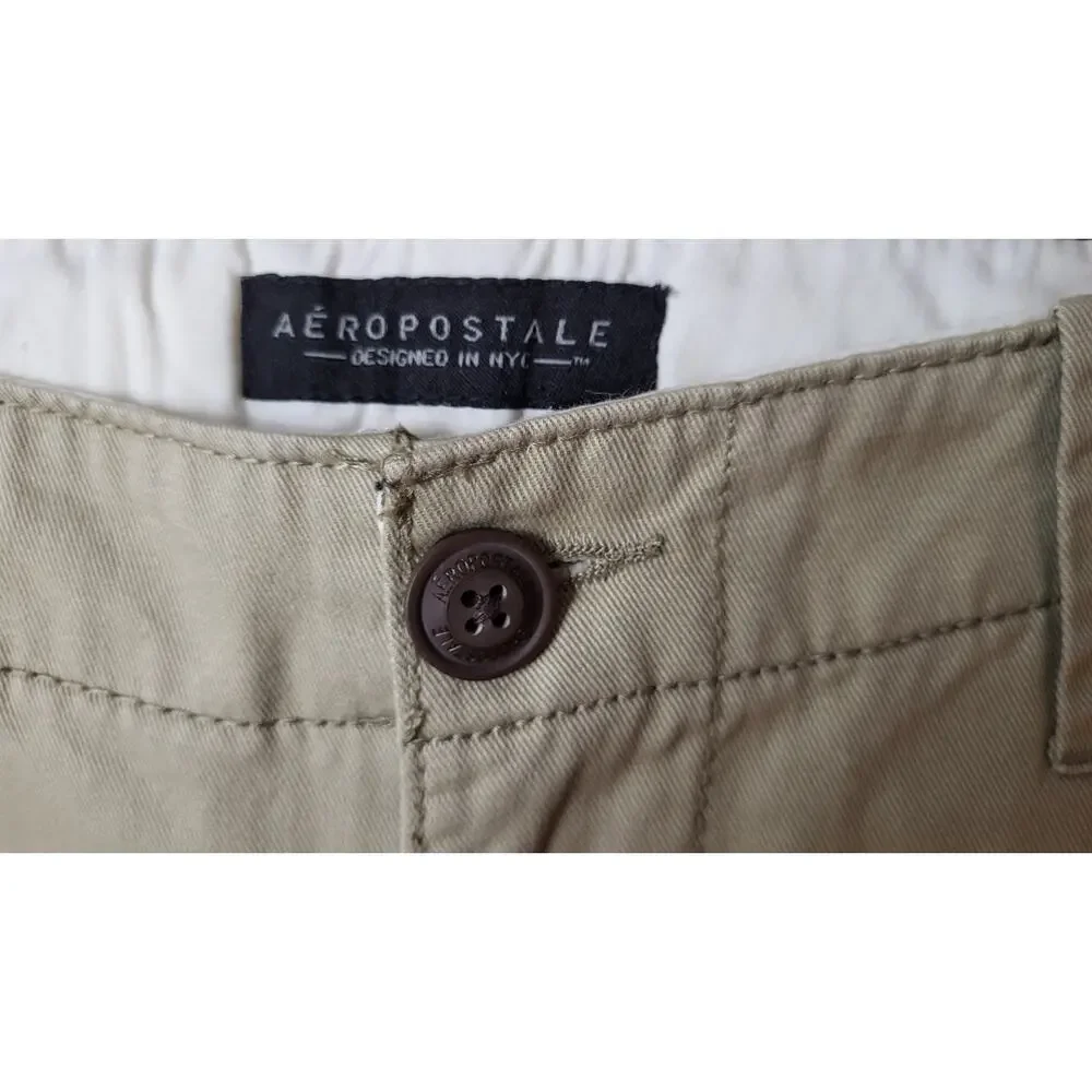 Men Aeropostale Khaki Chino Shorts Size 27